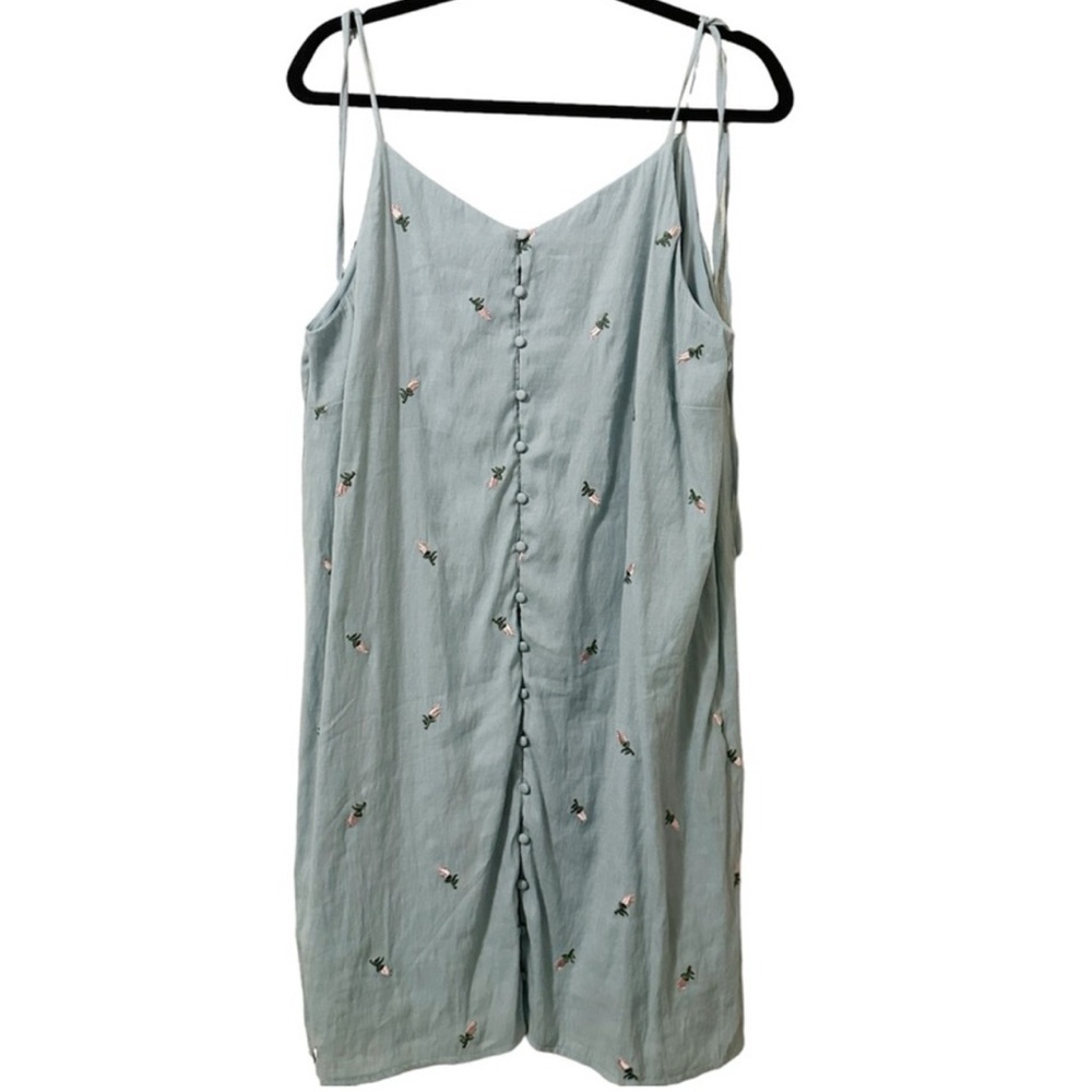 Hailey Lyn Floral Strappy Button Dress Blue Sz 12‎